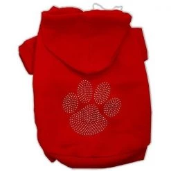 Mirage Pet Products 54-55 MDRD Clear Rhinestone Paw Hoodies Red M - 12