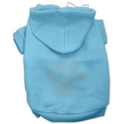 Mirage Pet Products 54-55 XSBBL Clear Rhinestone Paw Hoodies Baby Blue XS - 8