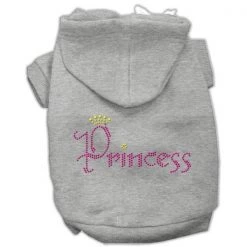 Mirage Pet Products 54-67 SMGY Princess Rhinestone Hoodies Grey S - 10