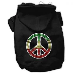 Mirage Pet Products 54-71 XXLBK Rasta Peace Sign Hoodie Black XXL - 18