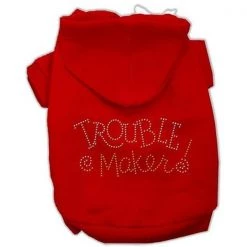 Mirage Pet Products 54-80 LGRD Trouble Maker Rhinestone Hoodies Red L - 14