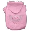 Mirage Pet Products 54-84 XSPK Angel Heart Rhinestone Hoodies Pink XS - 8