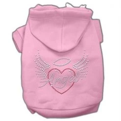 Mirage Pet Products 54-84 XSPK Angel Heart Rhinestone Hoodies Pink XS - 8