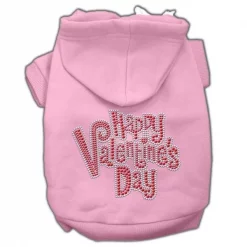 Unconditional Love Happy Valentines Day Rhinestone Hoodies Pink L - 14