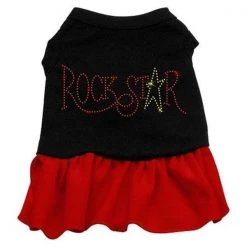 Mirage Pet Products 57-21 MDBKRD Rhinestone Rockstar Dress Black with Red Med - 12