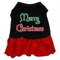 Mirage Pet Products 57-35 XXLBKRD Merry Christmas Screen Print Dress Black with Red XXL - 18