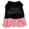 Mirage Pet Products 58-26 XSBKPK Merry Christmas Rhinestone Dress Black with Pink XS - 8
