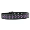 Mirage Pet Products615-10 BK-20 Sprinkles Purple Crystals Dog Collar; Black - Size 20