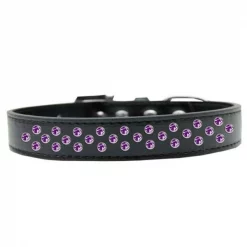 Mirage Pet Products615-10 BK-20 Sprinkles Purple Crystals Dog Collar; Black - Size 20