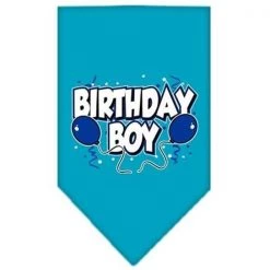 Mirage Pet Products 66-05 LGTQ Birthday Boy Screen Print Bandana Turquoise Large