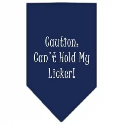Mirage Pet Products 66-23 SMNB Cant Hold My Licker Screen Print Bandana Navy Blue Small