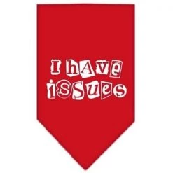 Mirage Pet Products 66-32 SMRD I Have Issues Screen Print Bandana Red Small