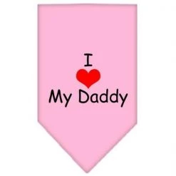 Mirage Pet Products 66-33 SMLPK I Heart My Daddy Screen Print Bandana Light Pink Small