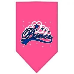 Mirage Pet Products 66-41 LGBPK Im a Prince Screen Print Bandana Bright Pink Large