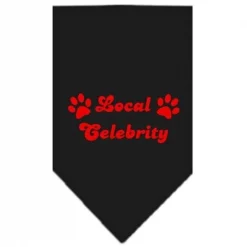 Mirage Pet Products 66-48 SMBK Local Celebrity Screen Print Bandana Black Small