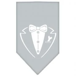 Mirage Pet Products 66-88 LGGY Tuxedo Screen Print Bandana Grey Large