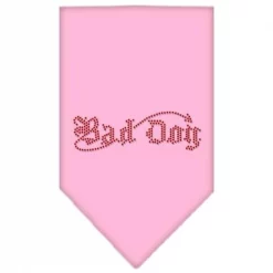 Mirage Pet Products 67-06 LGLPK Bad Dog Rhinestone Bandana Light Pink Large
