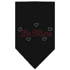 Mirage Pet Products 67-09 SMBK Be Mine Rhinestone Bandana Black Small