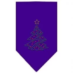 Mirage Pet Products 67-25-06 LGPR Christmas Tree Rhinestone Bandana Purple Large