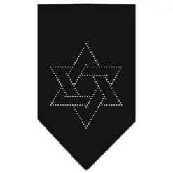 Mirage Pet Products 67-25-15 SMBK Star Of David Rhinestone Bandana Black Small