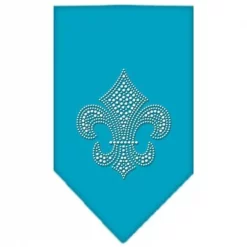 Mirage Pet Products 67-30 SMTQ Fleur De Lis Rhinestone Bandana Turquoise Small