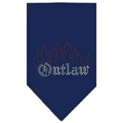 Mirage Pet Products 67-52 LGNB Outlaw Rhinestone Bandana Navy Blue large