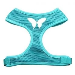 Mirage Pet Products 70-05 SMAQ Butterfly Design Soft Mesh Harnesses Aqua Small