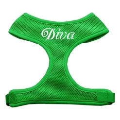 Mirage Pet Products 70-10 LGEG Diva Design Soft Mesh Harnesses Emerald Green Large