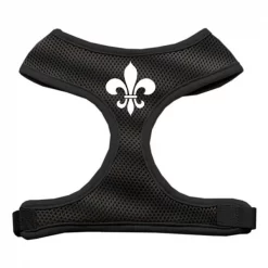 Unconditional Love Fleur de Lis Design Soft Mesh Harnesses Black Extra Large