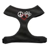 Mirage Pet Products 70-18 XLBK Peace Love Paw Design Soft Mesh Harnesses Black Extra Large