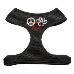 Mirage Pet Products 70-18 XLBK Peace Love Paw Design Soft Mesh Harnesses Black Extra Large