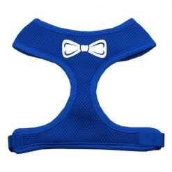 Unconditional Love Bow Tie Screen Print Soft Mesh Harness Blue Large