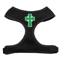 Mirage Pet Products 70-48 LGBK Celtic Cross Screen Print Soft Mesh Harness Black Large