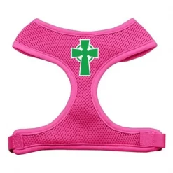 Mirage Pet Products 70-48 MDPK Celtic Cross Screen Print Soft Mesh Harness Pink Medium