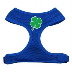 Mirage Pet Products 70-51 XLBL Shamrock Screen Print Soft Mesh Harness Blue Extra Large