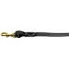 Unconditional Love Twist Leather Leash Black 6 ft long .75 in. wide