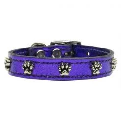 Mirage Pet Products 83-19 14PrM Metallic Paw Leather Purple MTL 14