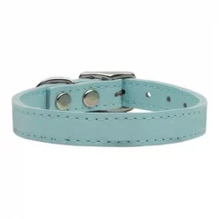 Mirage Pet Products 83-25 14BBL Plain Leather Collars Baby Blue 14