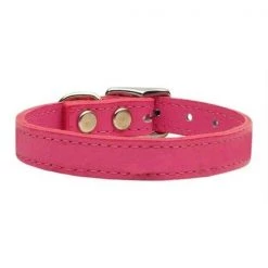 Mirage Pet Products 83-25 14Pk Plain Leather Collars Pink 14