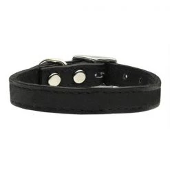 Mirage Pet Products 83-25 24Bk Plain Leather Collars Black 24