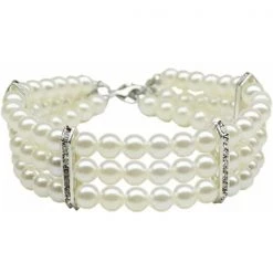 Unconditional Love Three Row Pearl Necklace; White - Large 12-14