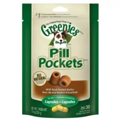 Greenies 642863101281 PEANUT BUTTER PILL POCKETS DOG 7.9 OZ 30 PIECE PER BAG