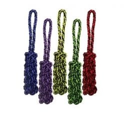 Multipet 784369295160 16 in. Nuts for Knots Rope Tug with Braided Stick Toys; Assorted