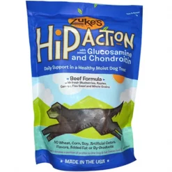 Zukes 0693051 Hip Action Daily Hip and Joint Support Treat For Dogs Beef - 1 lb