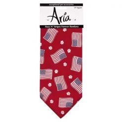 Aria North DT6248 83 Paws N Stripes Forever Bandana Red