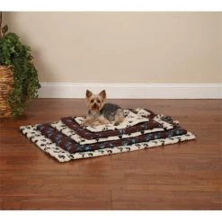 Petedge ZA205 30 47 Slumber Pet Pawprint Crate Mat Med Ivory