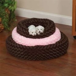 Slumber Pet ZW060 18 31 SP Swirl Plush Donut Bed 18 In Chocolate