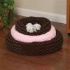 Slumber Pet ZW060 24 31 SP Swirl Plush Donut Bed 24 In Chocolate