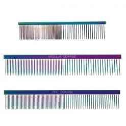 Master Grooming Tools TP5208 12 MGT Rainbow Greyhound Comb Fine/Coarse
