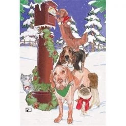 Pipsqueak Productions C443 Mix Dog With Cat Holiday Boxed Cards